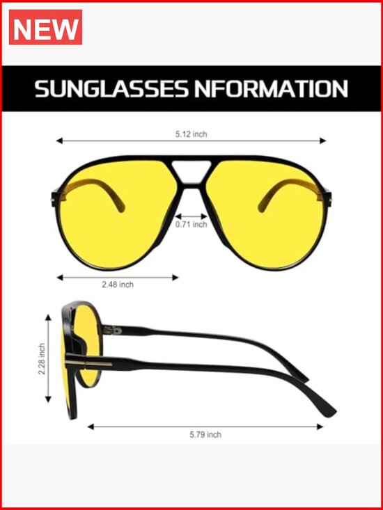Retro Oversized Square Aviator Sunglasses UV Protection Lightweight main image 5